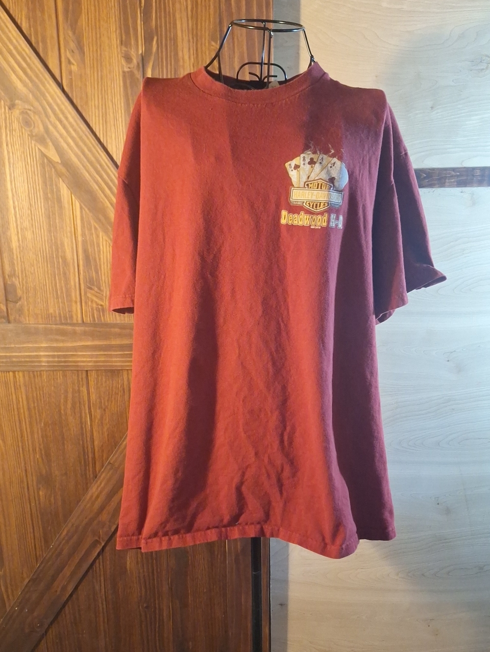 Harley-Davidson Maroon  Short Sleeve Tee with Deadwood